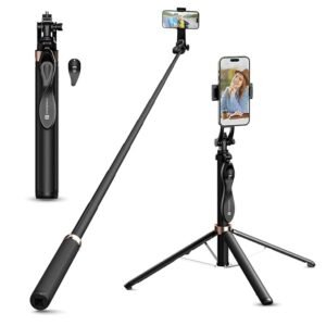 Portronics Lumistick Pro Smart Selfie Stick with 360 Degree Rotation, 10 M Bluetooth Range, 1600 mm Extension Rod for iPhone/Mi/OnePlus/Samsung/Oppo/Vivo and All Phones(Black)